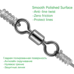 DNDYUJU 100pcs Fishing Swivels Rolling Swivels Solid Stainless Steel Rings Fishhooks Lure Connector for Fishing Accessories