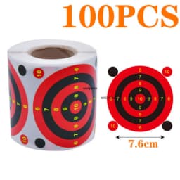 100 Sheet Sticker Targets Splatter Splash Amp Reactive Per Roll 7.50cm Self-Adhesive Colors Impact Shooting (Bullet Eye)