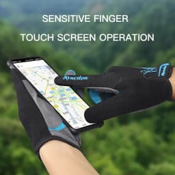 Outdoor Cycling Gloves Full Finger Shockproof Microfiber Wear Resistant Breathable Anti-sweat Touchscreen Motorbike Gloves Men