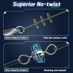 9KM Crane Swivels 50~200Pcs Fishing Barrel Swivel Line Hook Connector Brass with Stainless Rings Saltwater Freshwater 29-525LBs