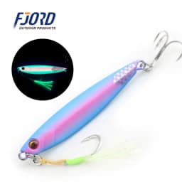FJORD Flat Slow Glow Metal Jig Lead Fishing Lure Saltwter 20g 30g 40g 60g Shore Casting Artificial Bait Hooks Fishing Tackle