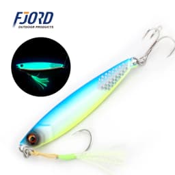 FJORD Flat Slow Glow Metal Jig Lead Fishing Lure Saltwter 20g 30g 40g 60g Shore Casting Artificial Bait Hooks Fishing Tackle
