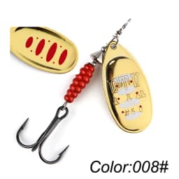 FTK Fishing Lure Willow Spinner Bait 8.4g12.5g14.7g Copper Size 3#-5# With 35647-BR Treble Hook 2#-1/0# hard lure