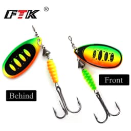 FTK Fishing Lure Willow Spinner Bait 8.4g12.5g14.7g Copper Size 3#-5# With 35647-BR Treble Hook 2#-1/0# hard lure