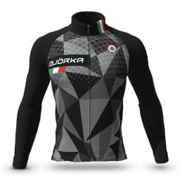 BJORKA Winter Cycling Thermal Fleece Long Sleeve Jerseys Chamarras De Hombres Men's Pro Team Bicycle Jackets 3 Rear Pockets Coat