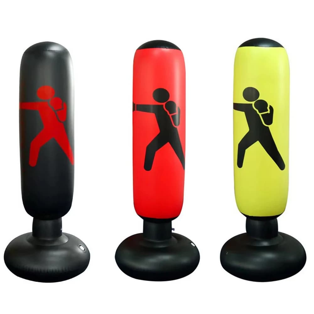 Inflatable Punching Bag for Kids and Adults 63" High Boxing Blow Up Bop Bag Freestanding Punch Bag Gift Set