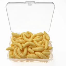 100pcs/box Luminous Silicone Artificial Bread Worm Baits 2cm 0.3g Maggot Grub Soft Fishing Lure Hooks Smell Worms Glow Lures