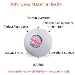 TUTTLE New Material ABS Plastic Ping Pong Balls T40+ ITTF Approved 3 Star Table Tennis Balls for Professional Training 6 PCS/BOX