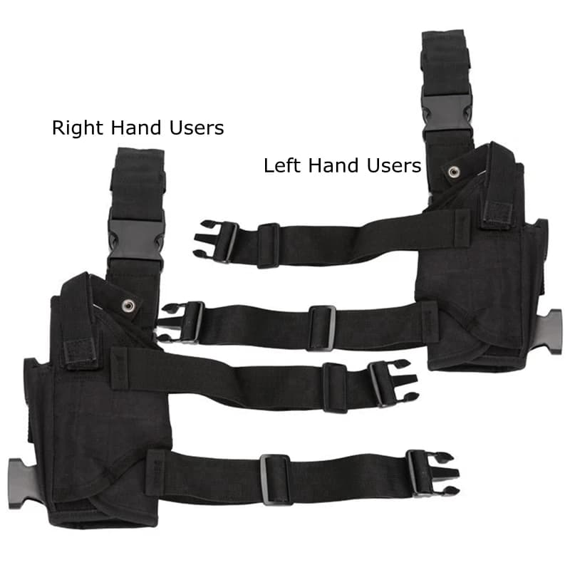 Left Hand & Right Hand Adjustable Universal Waterproof Leg Drop Puttee Leg Thigh Holster with Mag Pouch Holder