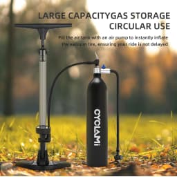 CYCLAMI Aluminum Alloy 1.3L MTB Road Inflator Tyre Air Bottle Tire Booster With Valve Gas Cylinder For Bike Vacuum Tubeless Tire