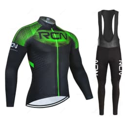 Rvouei Mens Autumn Long Sleeve New Racing MTB Spring Long Cycling Jersey Set Bike Cycling Bicycle Clothing Uniform Ropa Ciclismo