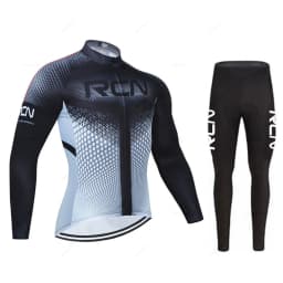 Rvouei Mens Autumn Long Sleeve New Racing MTB Spring Long Cycling Jersey Set Bike Cycling Bicycle Clothing Uniform Ropa Ciclismo