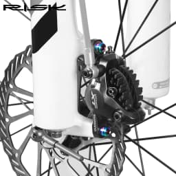RISK 4PCS M6x16/18/20mm Bicycle Disc Brake Fixed Bolts with Washer Titanium Mountain Bike Brake Caliper Clamp