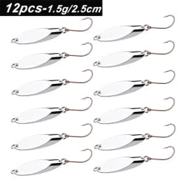 12pcs Metal Spinner Spoon Lures Trout Fishing Lure Hard Bait Sequins Paillette Artificial Baits Spinnerbait Fish Tools 1.5g-56g