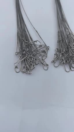 24Pcs Anti Bite Fishing Line Steel Wire Leader With Swivel Double-Lock Snap Accessory Lead Core Leash 25cm 15kg/35lb