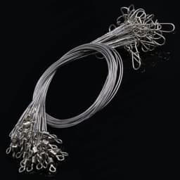 24Pcs Anti Bite Fishing Line Steel Wire Leader With Swivel Double-Lock Snap Accessory Lead Core Leash 25cm 15kg/35lb