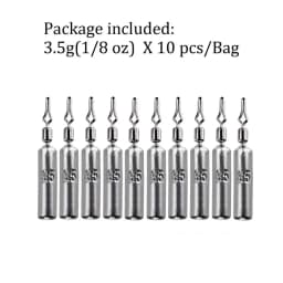 10pcs Fishing Sinker 3.5g 5g 7g 10g 14g 20g Drop Shot Weight Sinkers Fishing Tackle Accessories