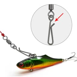 PRO BEROS 100pcs/bag Fast Clip Lock Snap Swivel Solid Rings 0#-6# Stainless Steel Hook Safety Snaps Fishing Hook Connector Tool