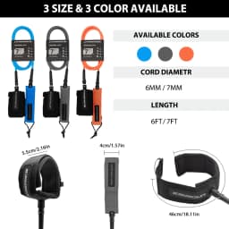 Surfboard Leash Surf 6/7FT TPU SUP Ankle Foot Rope Stand Up Paddle Board Leg For Longboard Surfing Water Sport Accessory