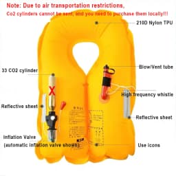 Manual/Automatic Inflatable Road Ya Lifejacket Adult Lightweight Marine Fishing Portable High Buoyancy Vehicle Vest Lifejacket