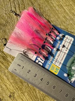 JYJ pack artificial laser fish skin Spanish mackerel hook,fishing sabiki rig string hook for sea fishing