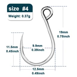 9KM Fishing Hooks 25Pcs Fishing Jigging Hook Carp Eye Worm Barbed Inline Hooks Saltwater High Carbon Steel Fishing Accessories