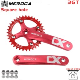MEROCA Bicycle Crank Chainwheel 104BCD MTB Bike Crankset Aluminum Alloy with Bottom 170mm Crank Black 32/34/36/38/40/42T Plate