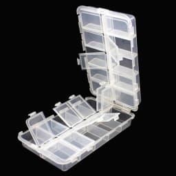 WEIHE Mini Fishing Tackle Box Compartments for Small Clear Plastic Waterproof Hooks Lures Baits Fishing Accessories