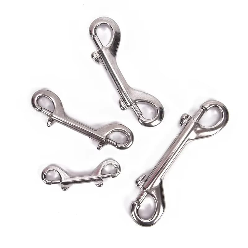 DIZETION 65mm 90mm 100mm 115mm Double Ended Scuba Diving Hook Zinc Alloy Eye Bolt Snap Hook Quick Draw Link Carabiner