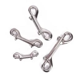 DIZETION 65mm 90mm 100mm 115mm Double Ended Scuba Diving Hook Zinc Alloy Eye Bolt Snap Hook Quick Draw Link Carabiner