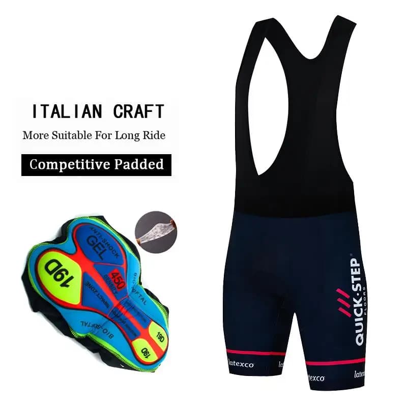 Cycling Bib Shorts 2023 QUICK STEP Men Outdoor Bike 19D Padded Riding Bib Tights MTB Bicycle Cycling Shorts Summer Quick Dry