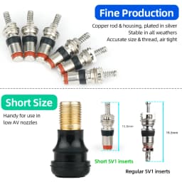 10/20pcs 5V1 Threaded Inserts AV Schrader Valve Copper Core Balance Bike Scooter Flat Nozzle Replacement Removal Tool Optional