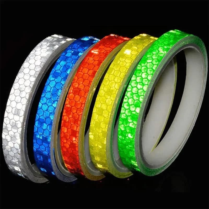 8M Glow-in-Dark Reflective Tape - Self-Adhesive Safety Sticker for Bike/Motorcycle Body, Waterproof Vinyl Night Visibility Kit