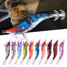 10cm 12g 2.5# hook Fishing Lure Artificial Squid Hook Jigs Noctilucent Squid Cuttlefish Jigs Lures Spinnerbait Wood Shrimp