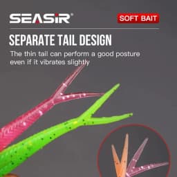 SEASIR 12pcs Soft Bait Lure Set 10PCS Soft Bait 2 Curved Hooks 8 Colors 1.8G 7CM Free Bait Box Fishing Lure Set