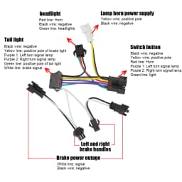 24-48V Ebike Front Brake Rear Light Set Horn Headlight Switch Energy Saving Easy Installation Electric Bicycle Accessories