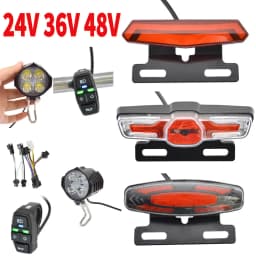 24-48V Ebike Front Brake Rear Light Set Horn Headlight Switch Energy Saving Easy Installation Electric Bicycle Accessories