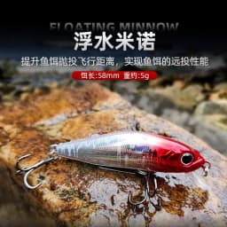 Mini Floating Minnow Fishing Lure 5.8cm 5g Artificial Trout Crank Wobbler For Fishing Pike Jerkbait Rockfishing Hard Baits