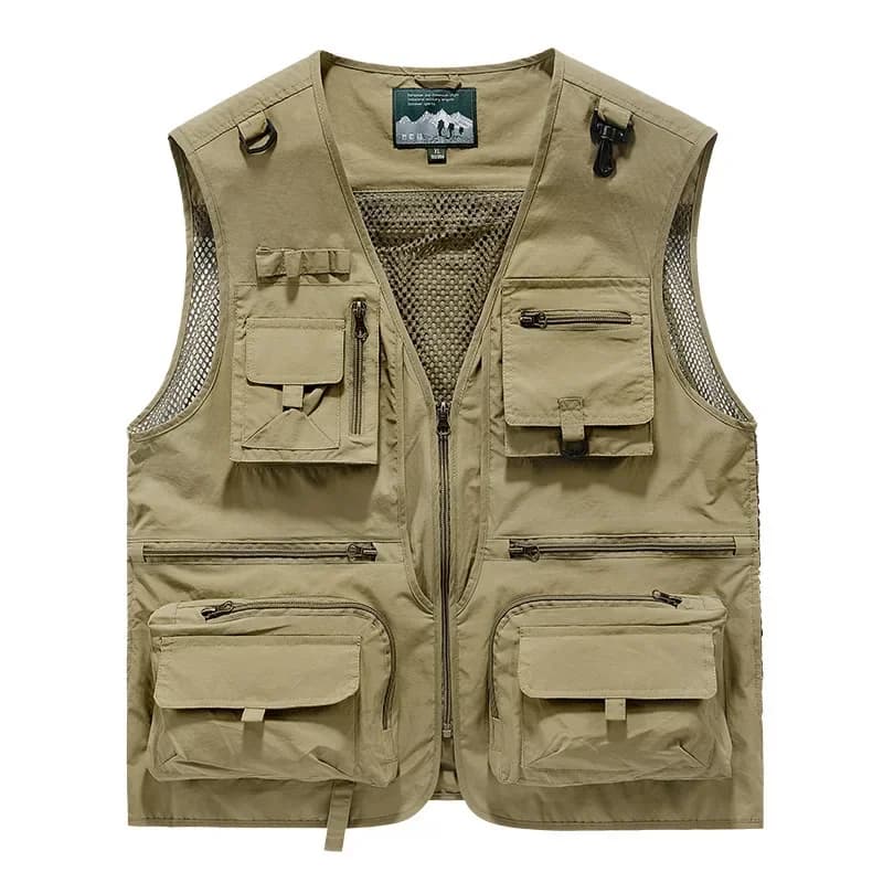 Multipocket Quick Dry Mesh Fishing Vests Men Outdoor Tactical Vest Hiking Hunting Casual Fisherman Vest Solid Sleeveless Coats