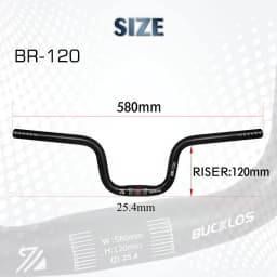 BUCKLOS MTB Handlebar 580/620/720/780MM Bicycle Swallow Handlebar 25.4MM 31.8MM Mountain Bike Handle Bar Aluminum Riser Bar