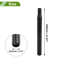 X Autohaux Bike Seat Posts 25.4/27.2/28.6/31.8mm Durable Universal Saddle Post Seat Tube Black Steel Length 200/250/300/350mm