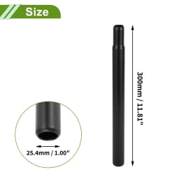 X Autohaux Bike Seat Posts 25.4/27.2/28.6/31.8mm Durable Universal Saddle Post Seat Tube Black Steel Length 200/250/300/350mm