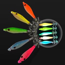 5PCS/bag 6cm7cm9cm Artificial Fluorescent Fishing Lures Squid Hook Cuttlefish Jigs Bait Spinnerbait Wood Shrimps Sea Fishing