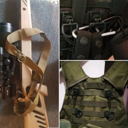 4Pcs 360 Rotation D-Ring Clips Tactical Bag Accessories for MOLLE Webbing Attachment Backpacks D-Ring Grimloc Locking D-Ring