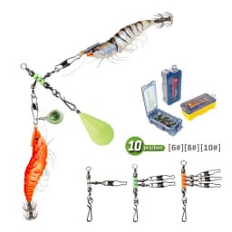 New 10pcs 1-2-3-Way Fishing Snap Connector 6#/8#/10# Stainless Steel Luminous Fishing Pin Connector Barrel Swivels Tackle