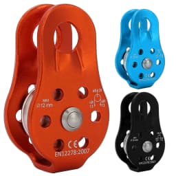 Rock Climbing Single Pulley 26KN Aluminum Alloy Heavy Duty Single Swivel Suitable for 12MM Rope Multi-color Single Sale