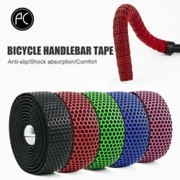 PCycling EVA Honeycomb Road Bicycle Handlebar Tape 2 Rolls 200cm x 3cm Textured Adhesive Bar Wrap with Bar End Plugs Cycling Set