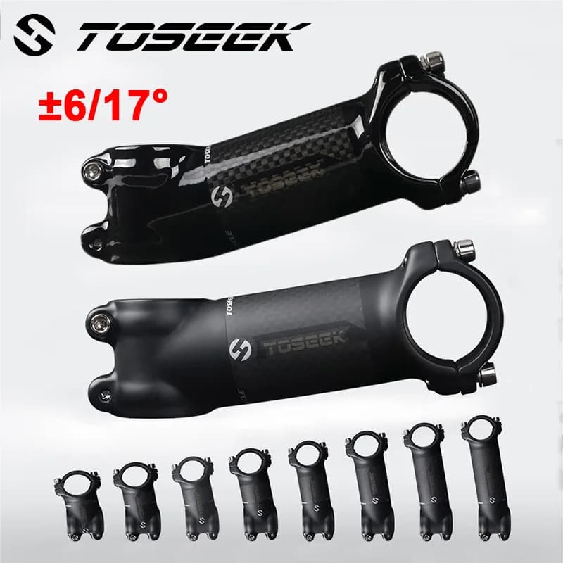 Toseek MTB Handlebar Stem 31.8mm 6/17 Degree Bike Power Aluminum Tundish Carbon Mountain Bike Stem Bicycle Table Cycling Parts