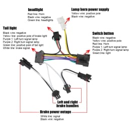 24-48V Ebike Front Brake Rear Light Set Horn Headlight Switch Energy Saving With Ebike Turn Functional Tail Light Bicycle Light