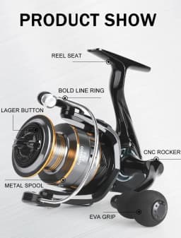 Fishing Reel, 13BB Freshwater Fishing Reels, Ultra Smooth Powerful Saltwater Spinning Reel, 5.2:1 Gear Ratio Waterproof Reel